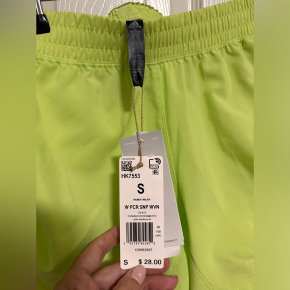 NWT ADIDAS PULSE LIME PACER SNAP RUNNING TRAINING GYM SHORTS WOMENS SZ SMALL - Picture 6 of 13